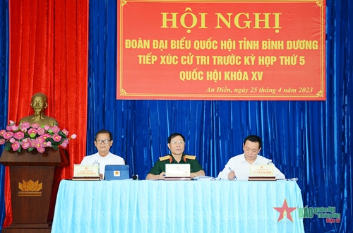 Thượng tướng Nguyễn Tân Cương tiếp xúc cử tri trước Kỳ họp thứ 5, Quốc hội khóa XV